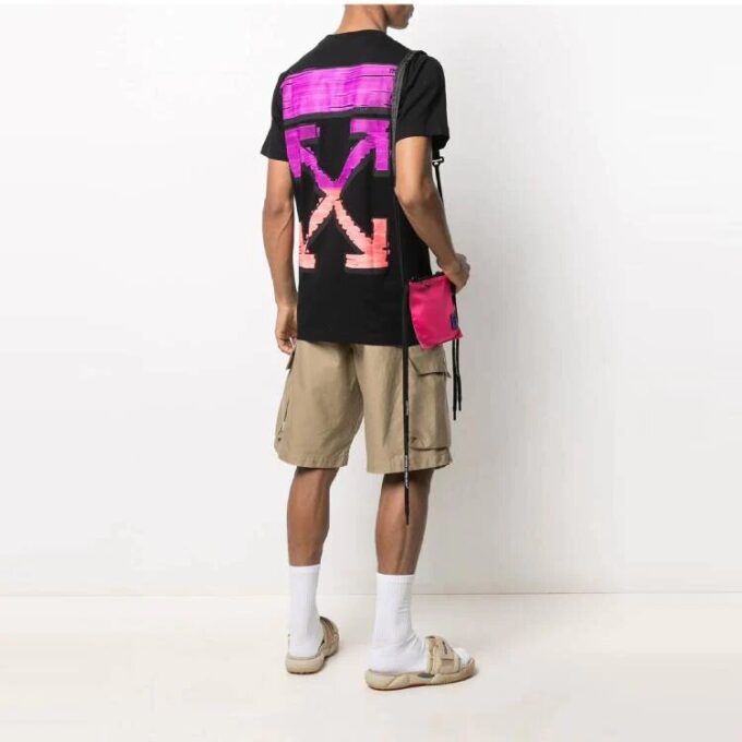 SS21 Logo Arrow Printing Pattern Cotton Short Sleeve Black