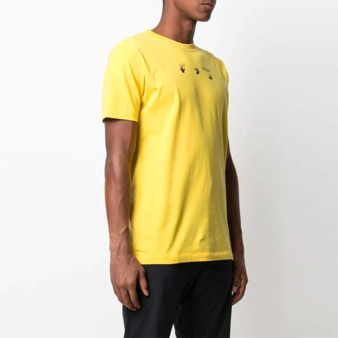 SS21 Logo Arrow Printing Round Neck Short Sleeve Loose Fit Yellow