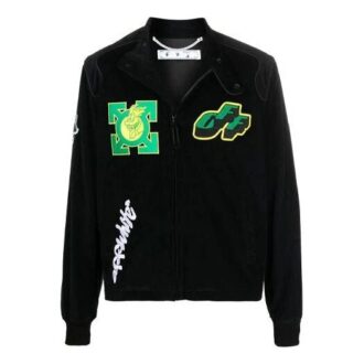SS21 Logo Embroidered Athleisure Casual Sports Jacket Version Black