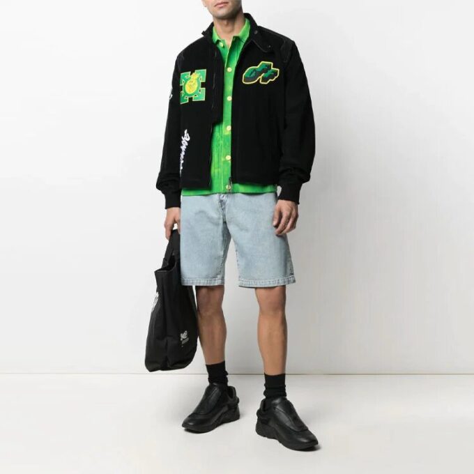 SS21 Logo Embroidered Athleisure Casual Sports Jacket Version Black