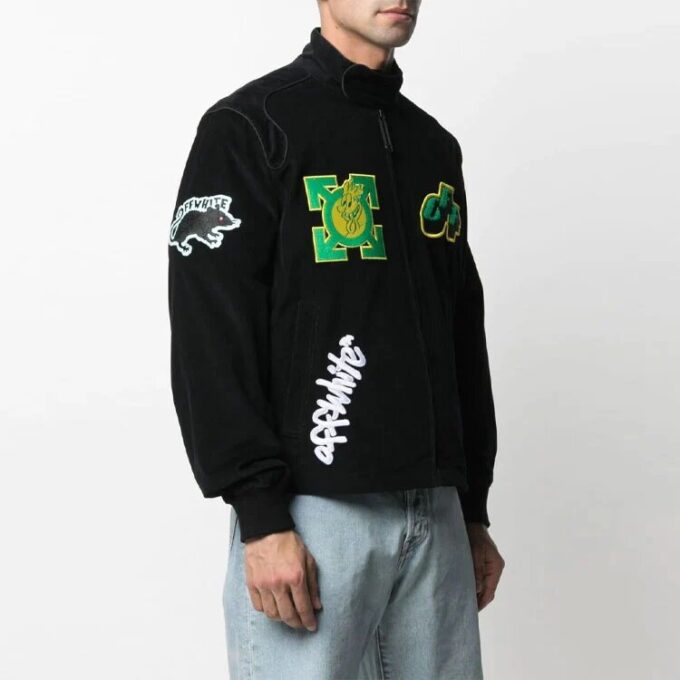 SS21 Logo Embroidered Athleisure Casual Sports Jacket Version Black
