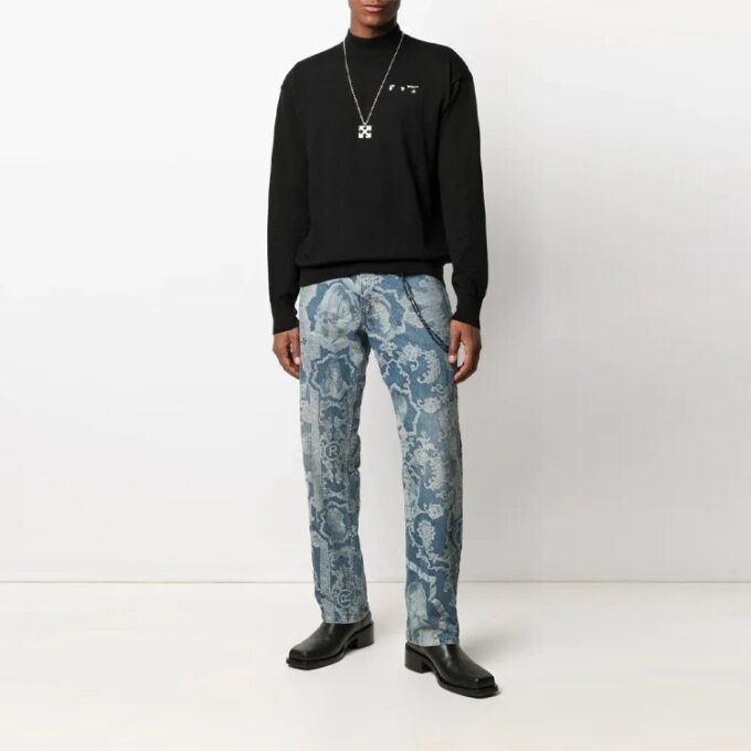 SS21 Logo Embroidered Pattern Knit Version Black