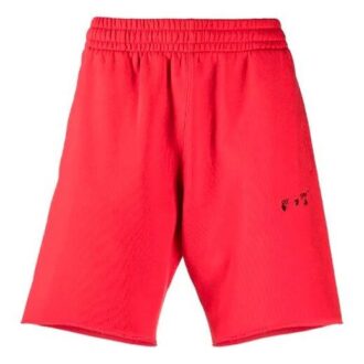 SS21 Logo Embroidered Sports Shorts Red