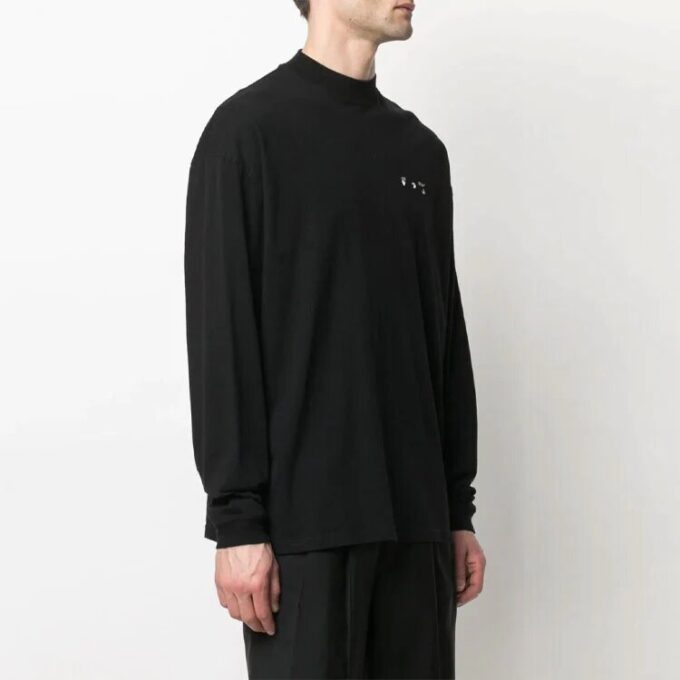 SS21 Logo Long Sleeves Round Neck Loose Fit Black