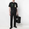 SS21 Logo Pattern Belt Casual Long Pants Version Black