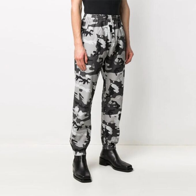 SS21 Logo Pattern Printing Casual Jogger Pants Ordinary Version Camouflage White