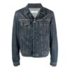 SS21 Logo Pattern Printing Denim Jacket Loose Fit Denim Blue