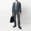 SS21 Logo Pattern Printing Denim Jacket Loose Fit Denim Blue