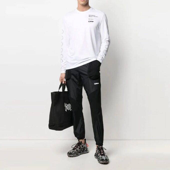 SS21 Logo Pattern Printing Long Sleeves Slim Fit Version White