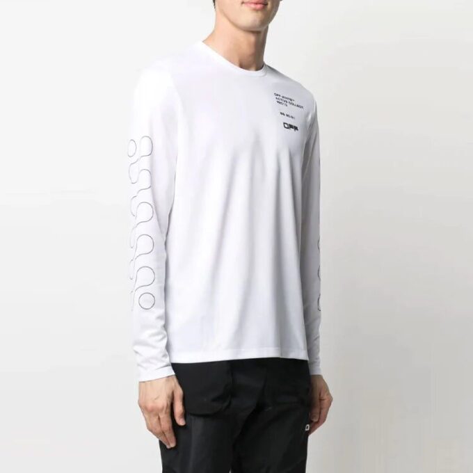 SS21 Logo Pattern Printing Long Sleeves Slim Fit Version White