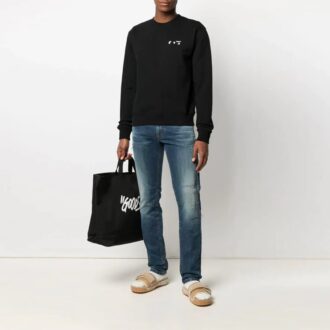 SS21 Logo Pattern Printing Round Neck Pullover Version Black