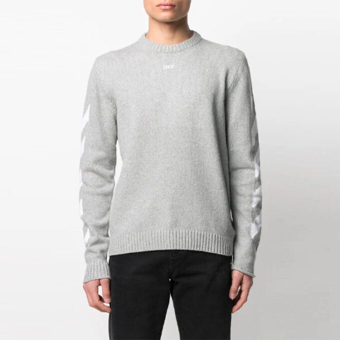 SS21 Logo Pattern Round Neck Pullover Gray