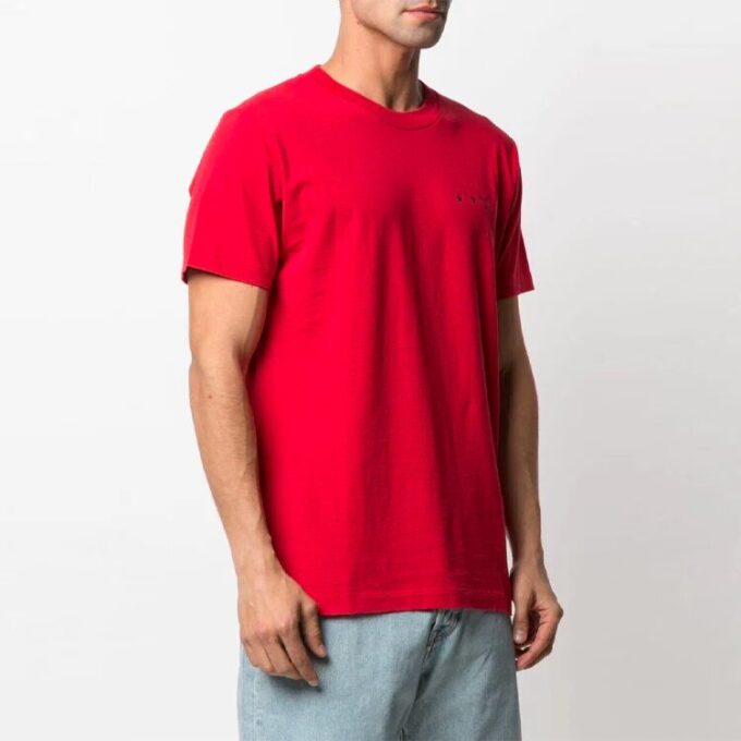 SS21 Logo Pattern Round Neck Short Sleeve Version Red
