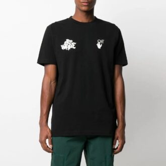 SS21 Logo Pattern Short Sleeve Loose Fit Black