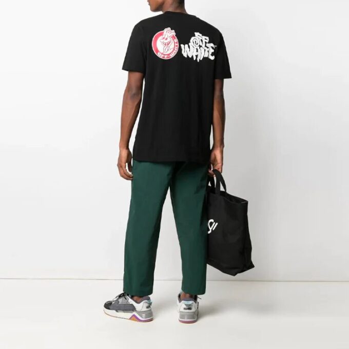 SS21 Logo Pattern Short Sleeve Loose Fit Black