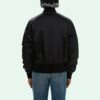 SS21 Logo Pattern Zipper aviator Jacket Loose Fit Black