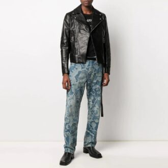 SS21 Logo Pattern Zipper Slim Fit Version Black