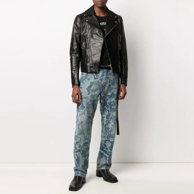 SS21 Logo Pattern Zipper Slim Fit Version Black