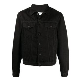 SS21 Logo Printing Denim Jacket Loose Fit Black