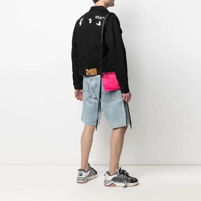 SS21 Logo Printing Denim Jacket Loose Fit Black