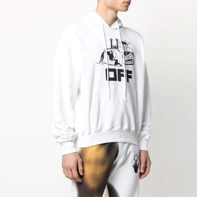SS21 Logo Printing hooded Long Sleeves White