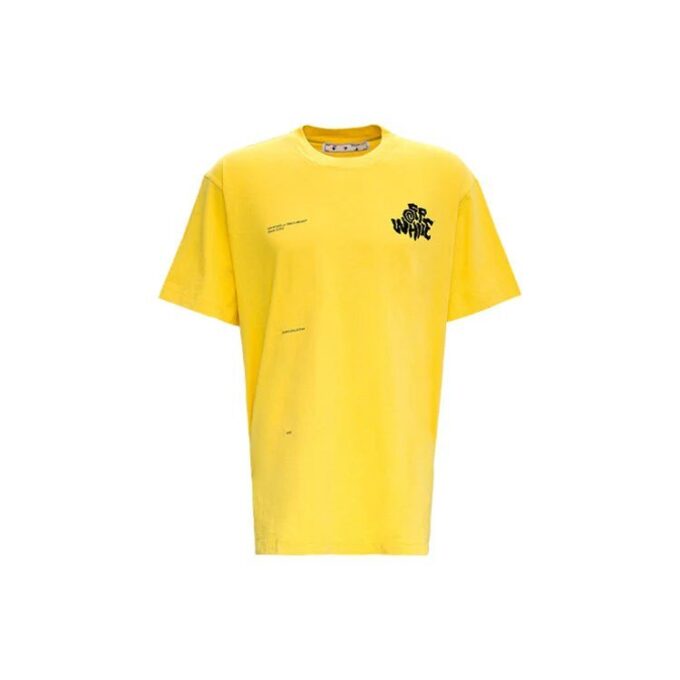 SS21 Logo Printing Round Neck Casual Short Sleeve Loose Fit Yellow