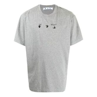 SS21 Logo Printing Round Neck Short Sleeve Loose Fit Gray