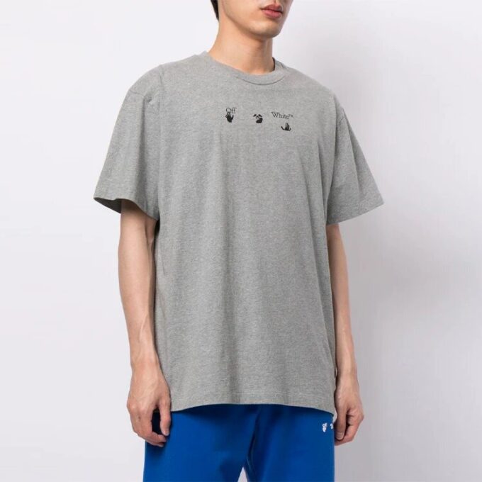 SS21 Logo Printing Round Neck Short Sleeve Loose Fit Gray
