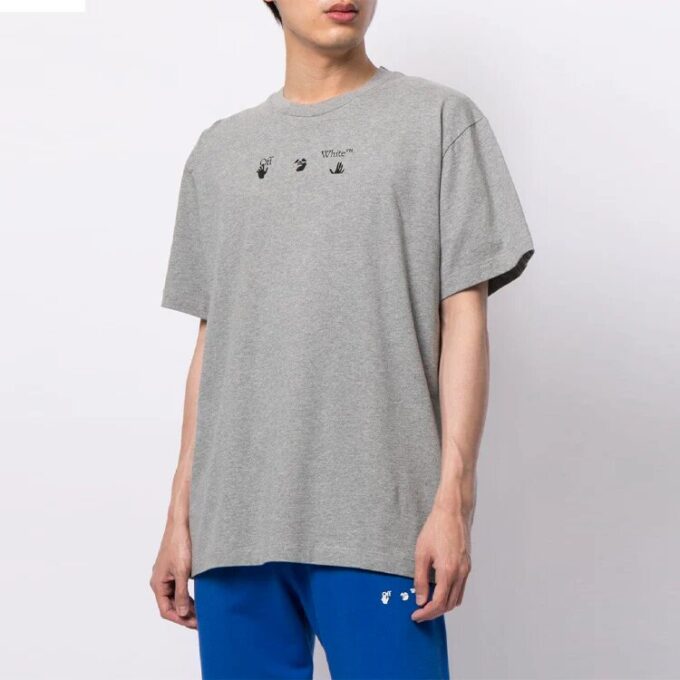 SS21 Logo Printing Round Neck Short Sleeve Loose Fit Gray