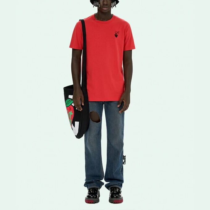 SS21 Logo Printing Round Neck Short Sleeve Version Red