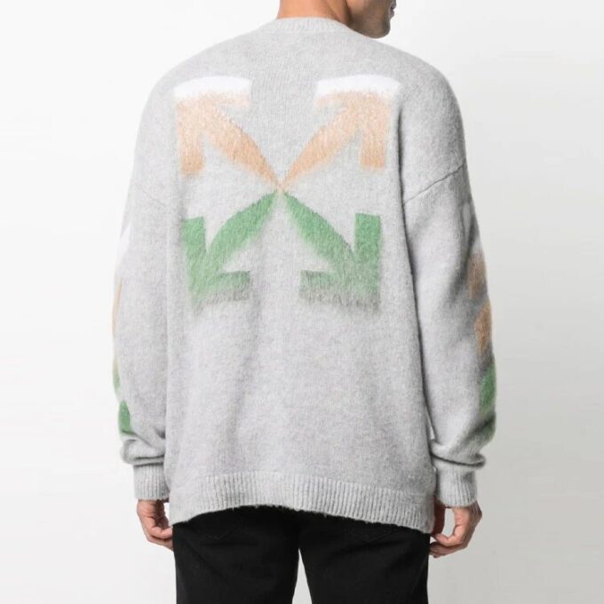 SS21 Logo Printing Stripe Knit Gray