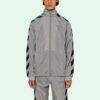 SS21 Logo Printing Zipper Stripe Sports Jacket Gray