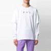 SS21 Logo Rear Pattern Printing Round Neck Long Sleeves Ordinary Version White