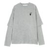 SS21 Logo Rear Pattern Round Neck Long Sleeves Ordinary Version Gray