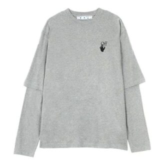 SS21 Logo Rear Pattern Round Neck Long Sleeves Ordinary Version Gray