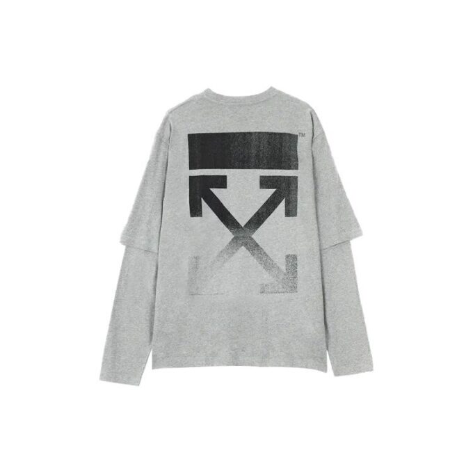 SS21 Logo Rear Pattern Round Neck Long Sleeves Ordinary Version Gray