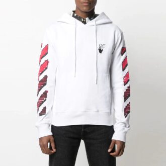 SS21 Marker Arrows Stripe Printing Jacket Loose Fit White