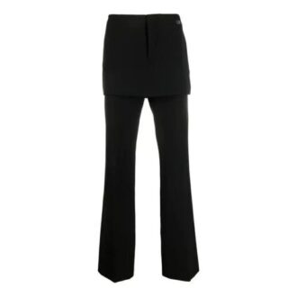 SS21 Mini Eve Solid Color Casual Pants Loose Fit Black