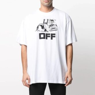 SS21 Mona Lisa Rubber Strap Printing Pullover Short Sleeve White