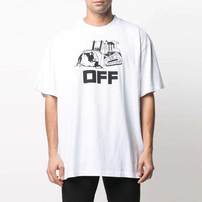 SS21 Mona Lisa Rubber Strap Printing Pullover Short Sleeve White