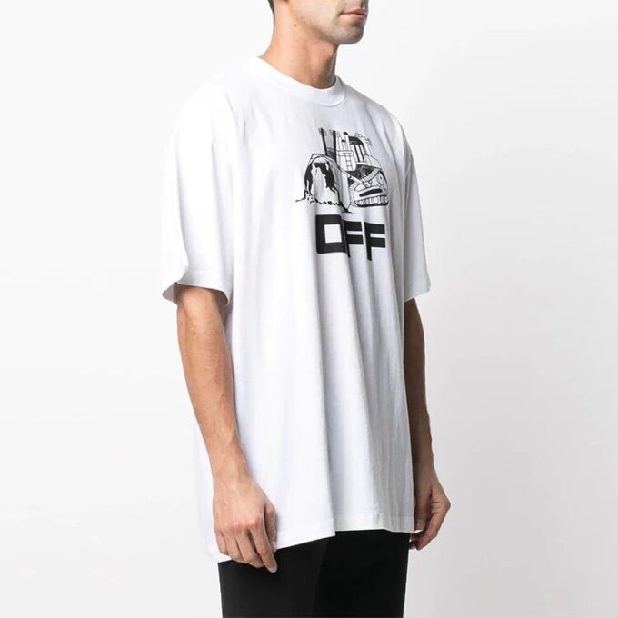 SS21 Mona Lisa Rubber Strap Printing Pullover Short Sleeve White