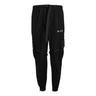 SS21 Parachute Logo Cargo Long Pants Black
