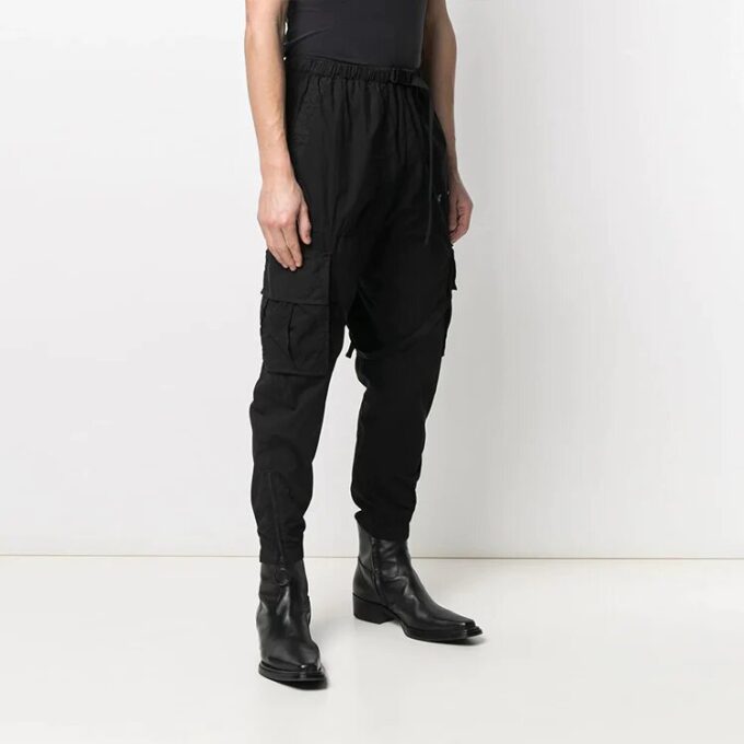 SS21 Parachute Logo Cargo Long Pants Black