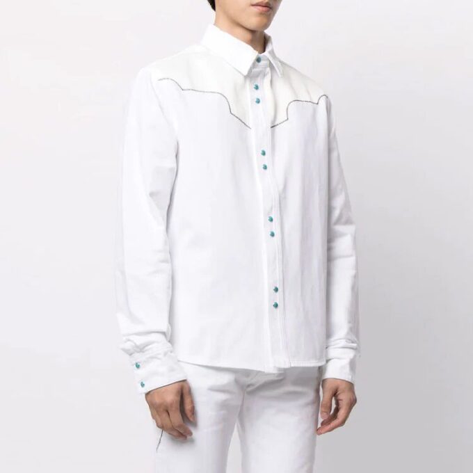 SS21 Patchwork Print Shirt White