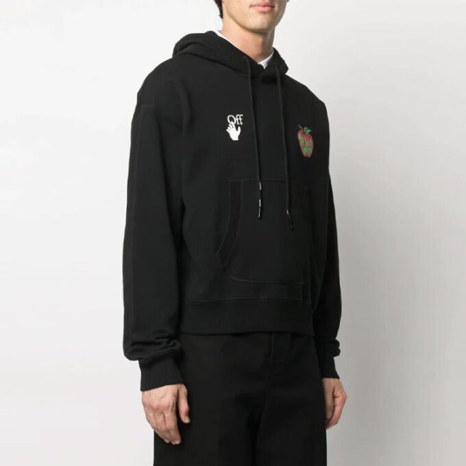SS21 Pattern hooded Long Sleeves Loose Fit Black