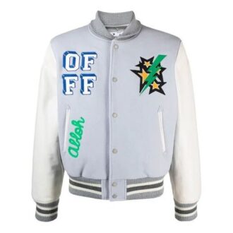 SS21 Pattern Printing aviator Jacket Blue