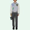 SS21 Pattern Printing aviator Jacket Blue