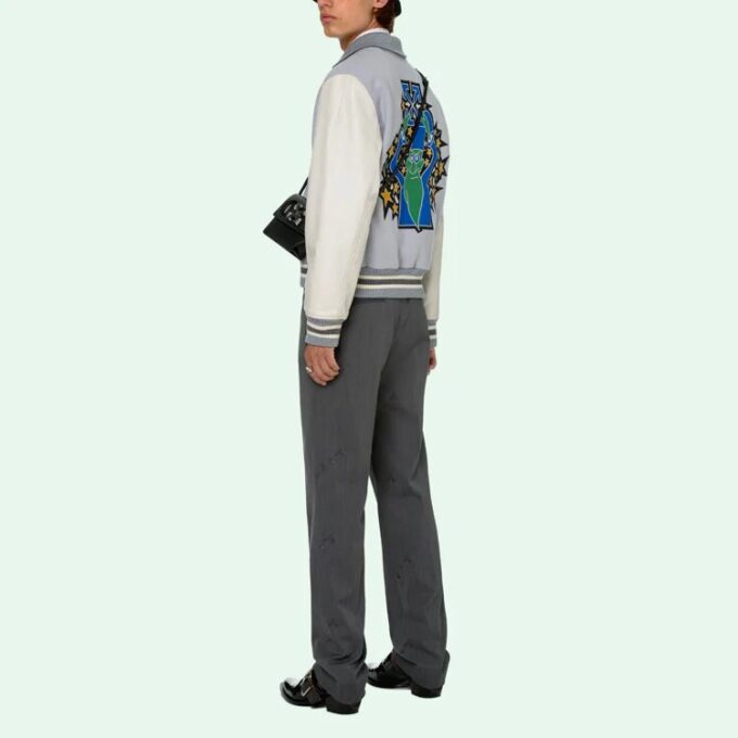 SS21 Pattern Printing aviator Jacket Blue