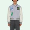 SS21 Pattern Printing aviator Jacket Blue