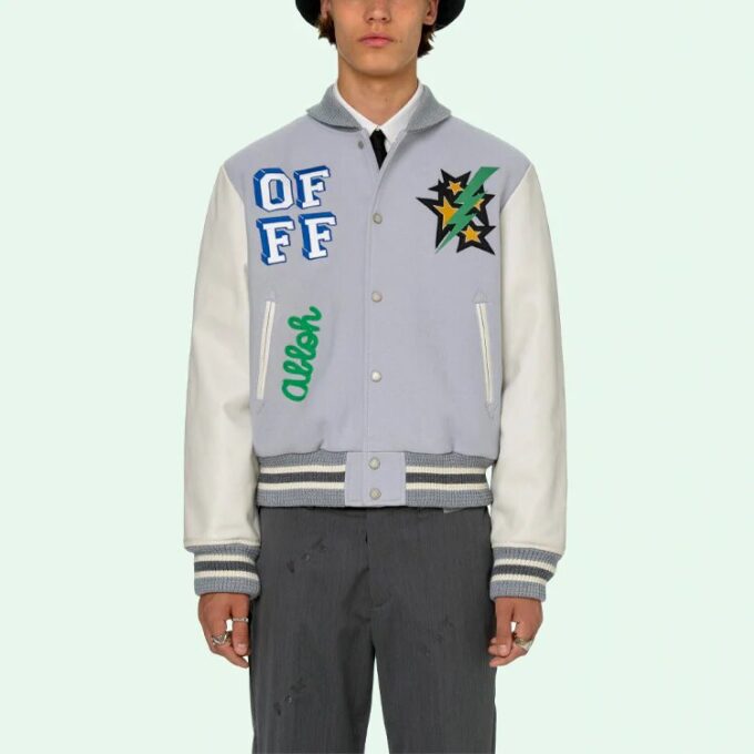 SS21 Pattern Printing aviator Jacket Blue